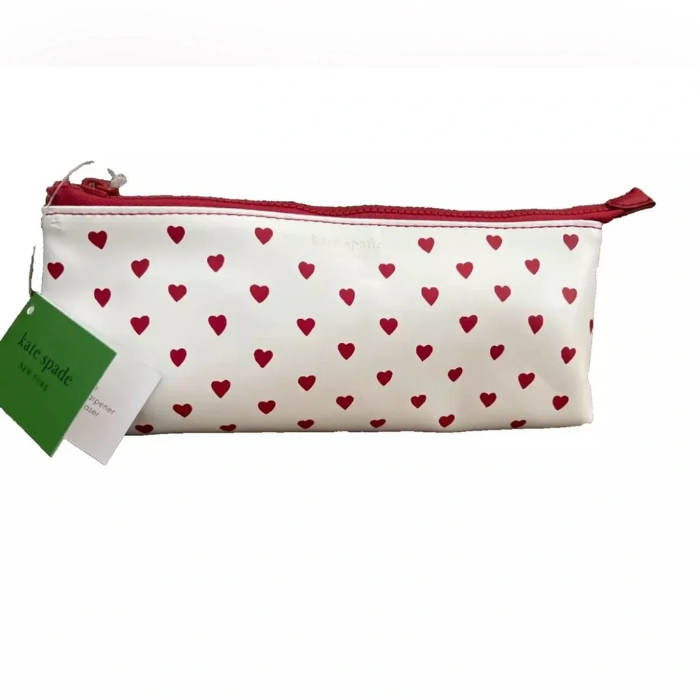NWT Kate Spade Mini Hearts Pencil Case